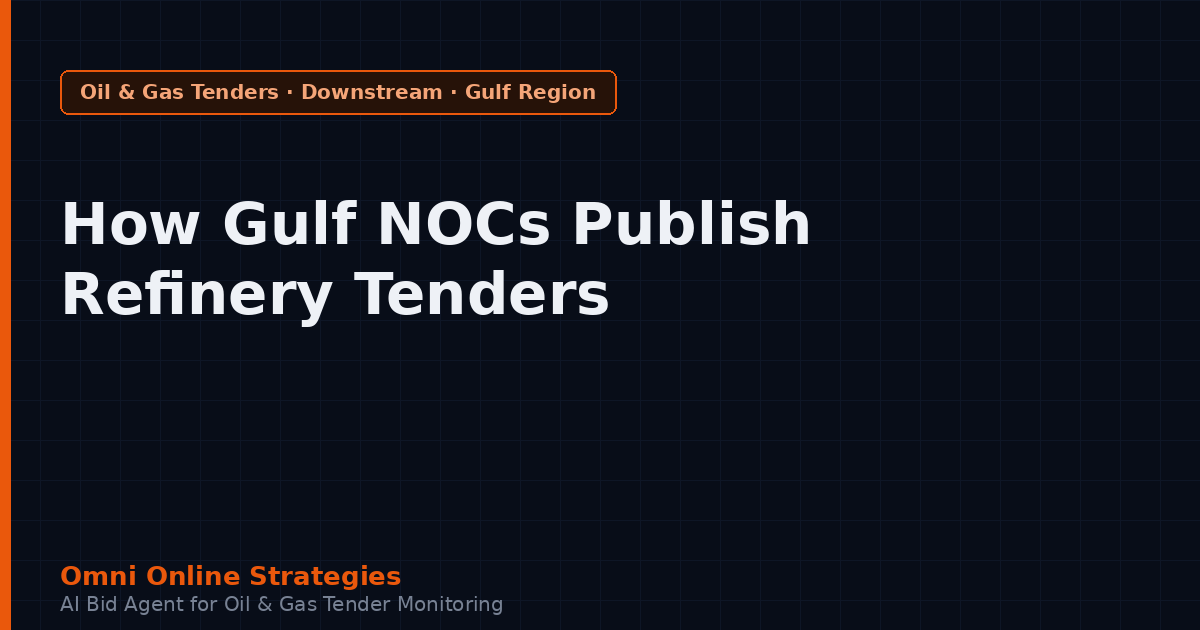 How Gulf National Oil Companies Publish Refinery and Petrochemical Equipment Tenders