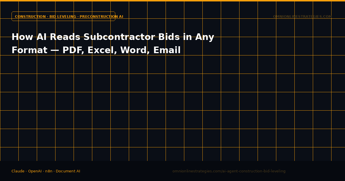 How AI Reads Subcontractor Bids in Any Format — PDF, Excel, Word, Email