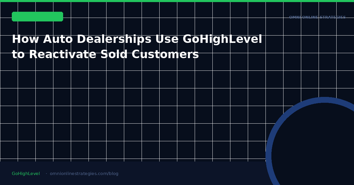 How Auto Dealerships Use GoHighLevel to Reactivate Sold Customers for Service Appointments
