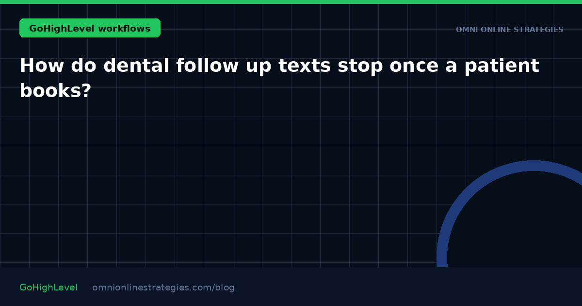 How do dental follow up texts stop once a patient books?