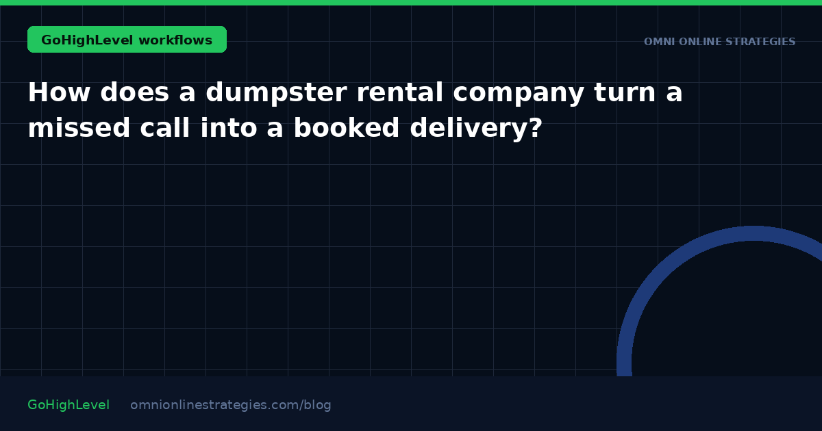 How does a dumpster rental company turn a missed call into a booked delivery?