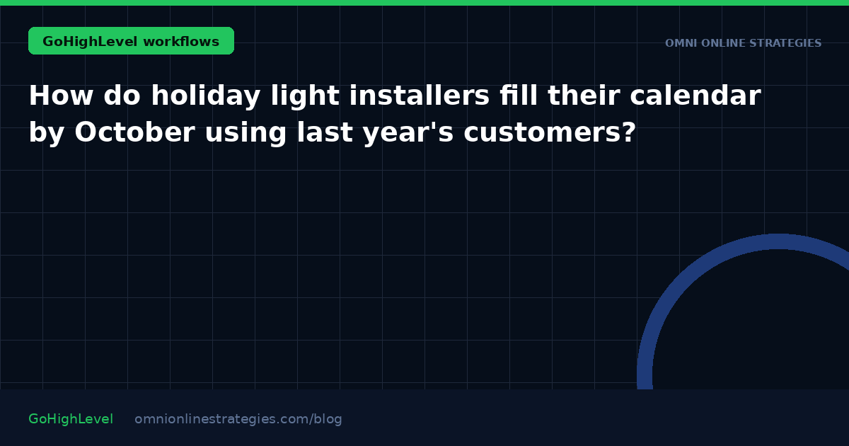 How do holiday light installers fill their calendar by October using last year's customers?