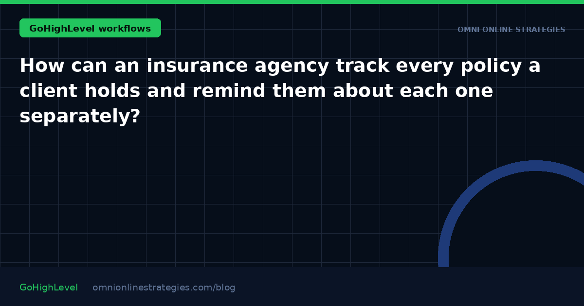How can an insurance agency track every policy a client holds and remind them about each one separately?