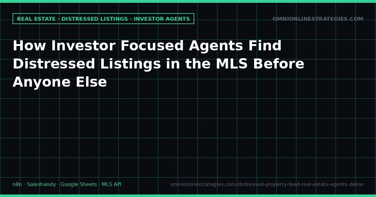 How Investor Focused Agents Find Distressed Listings in the MLS Before Anyone Else