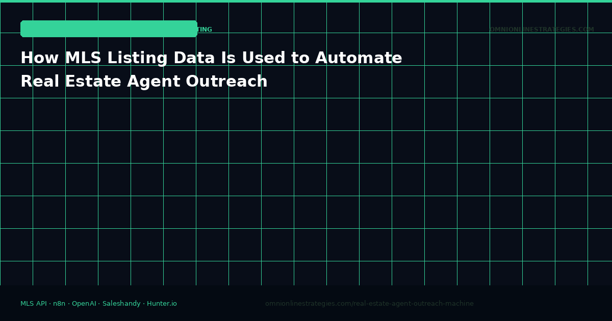 How MLS Listing Data Is Used to Automate Real Estate Agent Outreach