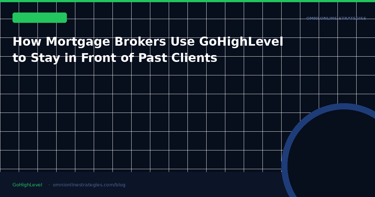 How Mortgage Brokers Use GoHighLevel to Stay in Front of Past Clients Through Rate Change Cycles