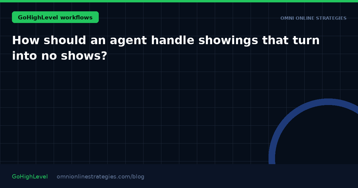 How should an agent handle showings that turn into no shows?