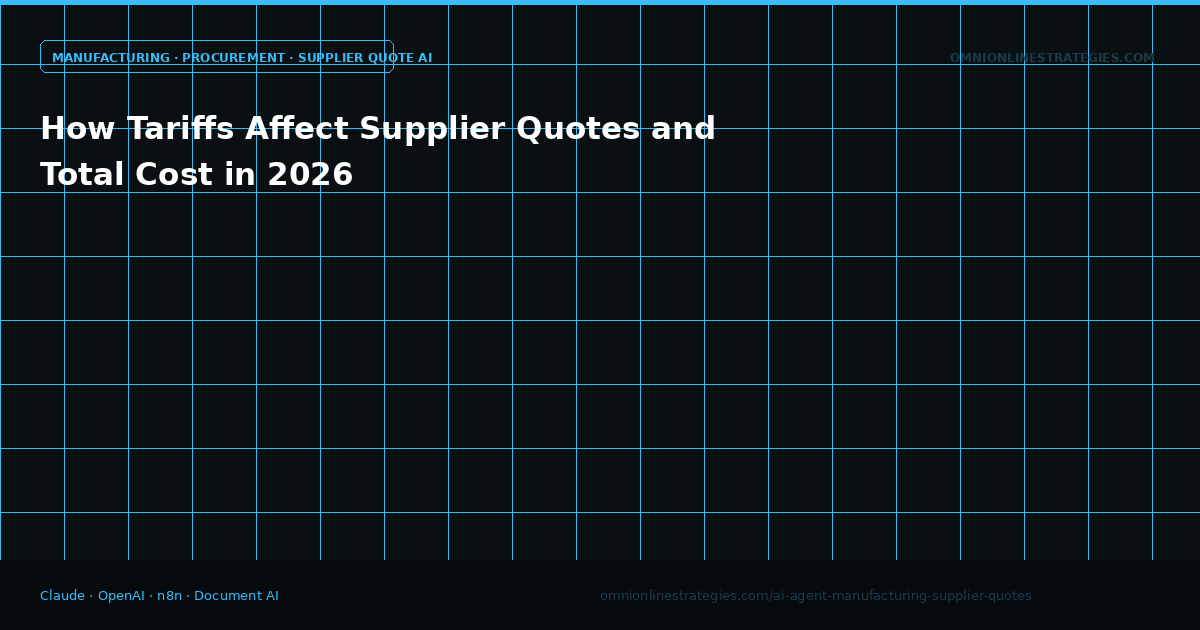 How Tariffs Affect Supplier Quotes and Total Cost in 2026