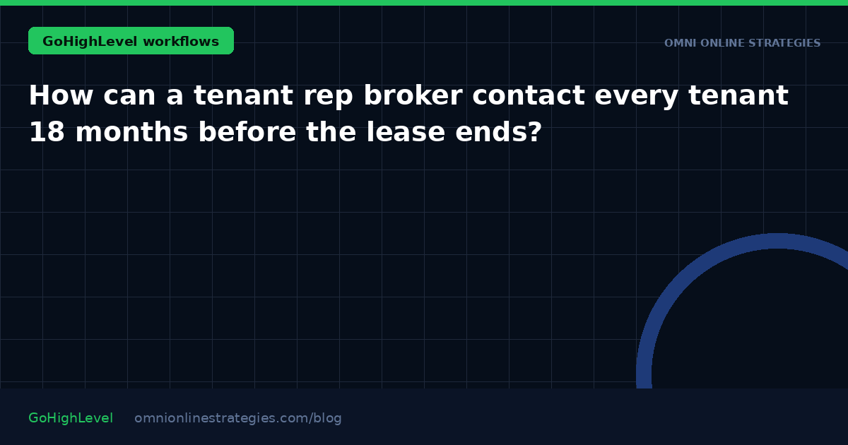 How can a tenant rep broker contact every tenant 18 months before the lease ends?