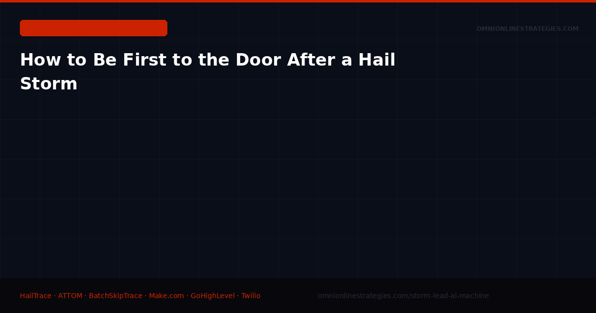 How to Be First to the Door After a Hail Storm — The Speed Playbook