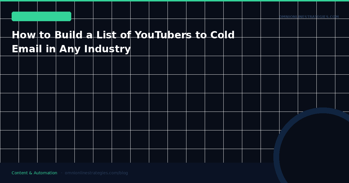 How to Build a List of YouTubers to Cold Email in Any Industry