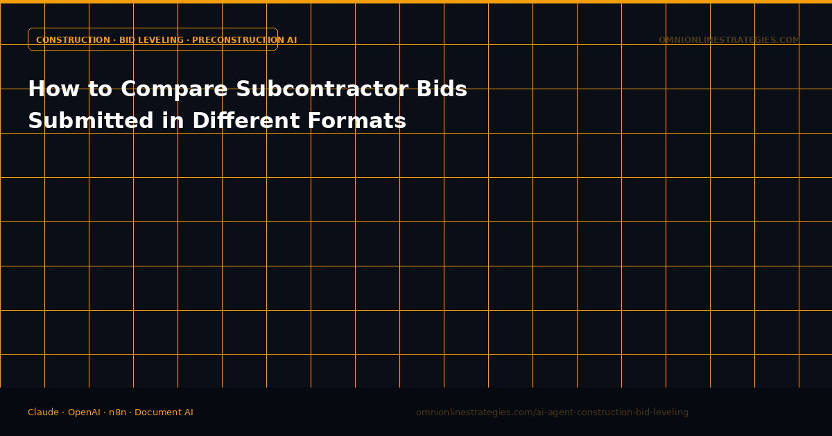 How to Compare Subcontractor Bids Submitted in Different Formats