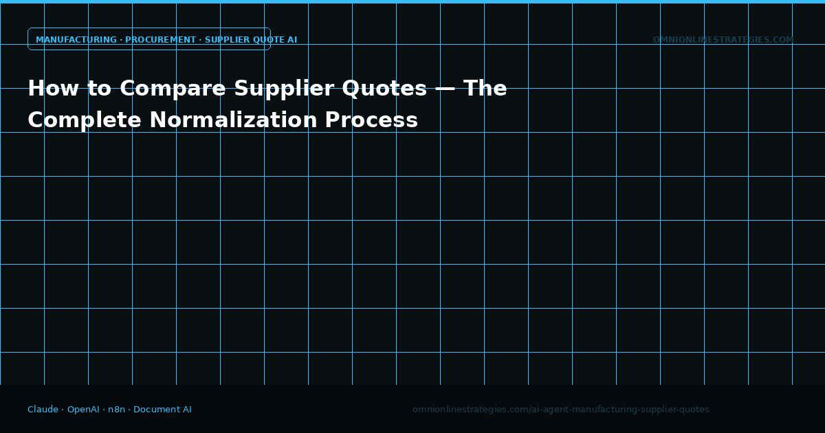 How to Compare Supplier Quotes — The Complete Normalization Process