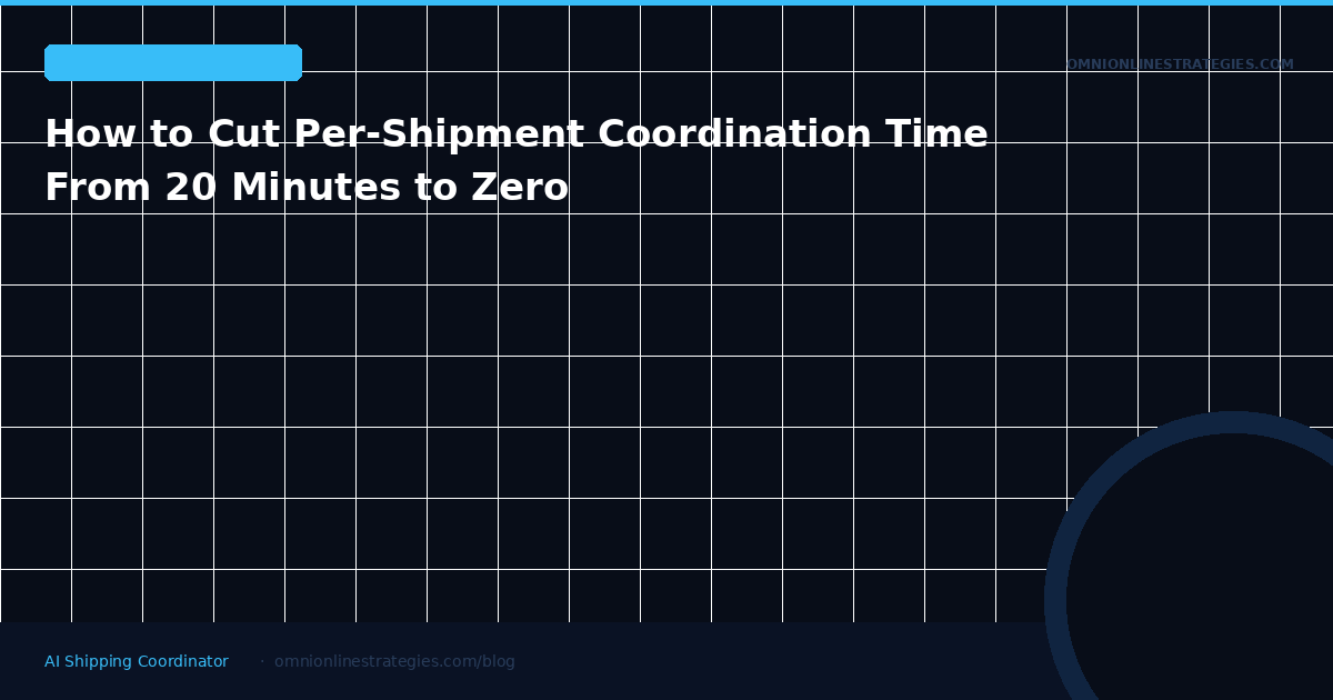 How to Cut Per-Shipment Coordination Time From 20 Minutes to Zero