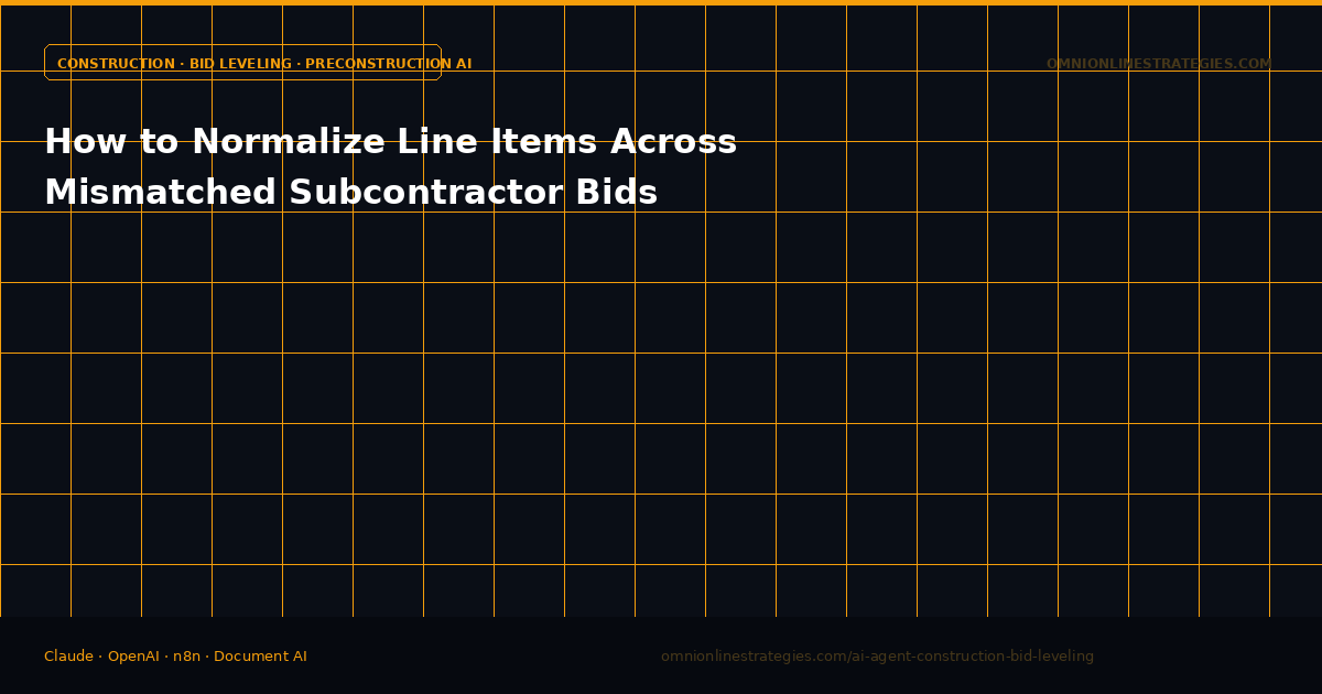 How to Normalize Line Items Across Mismatched Subcontractor Bids