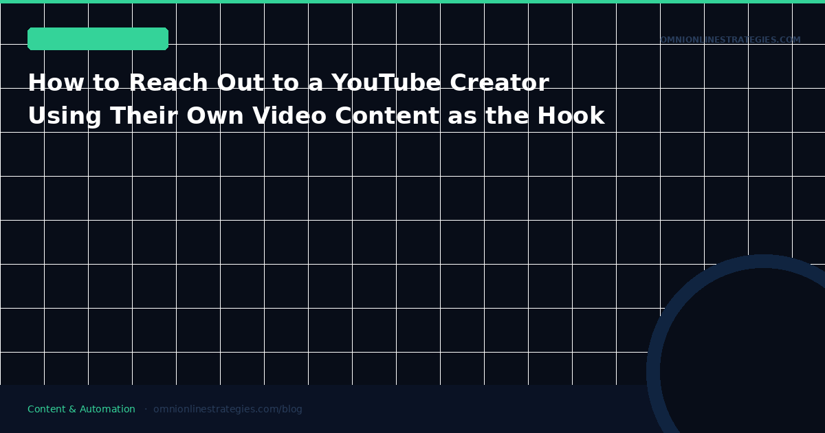 How to Reach Out to a YouTube Creator Using Their Own Video Content as the Hook