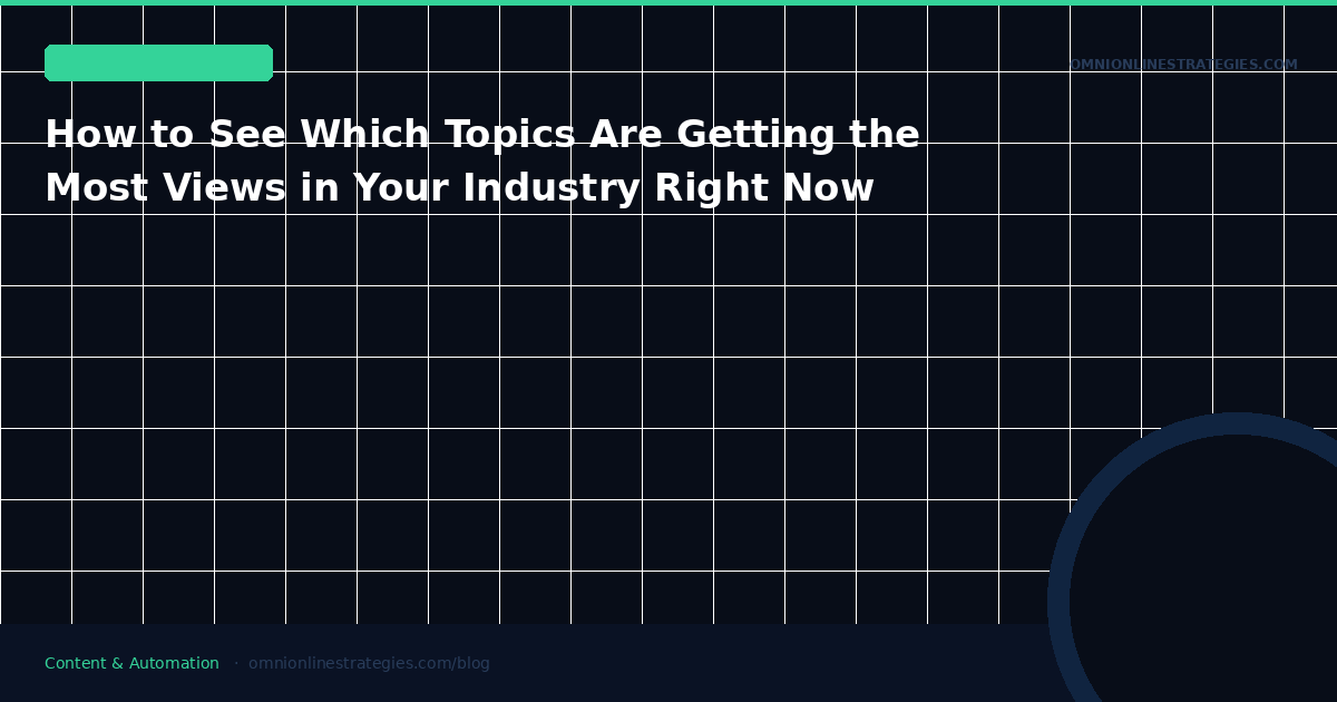 How to See Which Topics Are Getting the Most Views in Your Industry Right Now