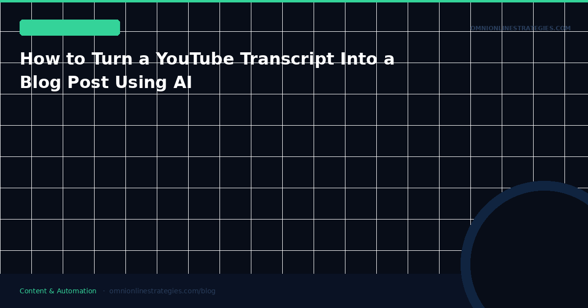 How to Turn a YouTube Transcript Into a Blog Post Using AI