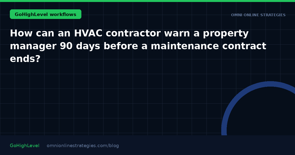 How can an HVAC contractor warn a property manager 90 days before a maintenance contract ends?