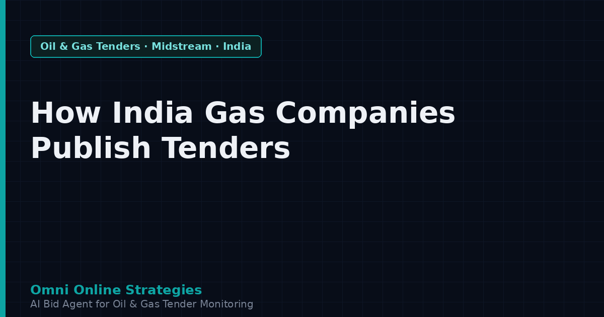 How India State Gas and LNG Companies Publish Midstream Equipment Tenders