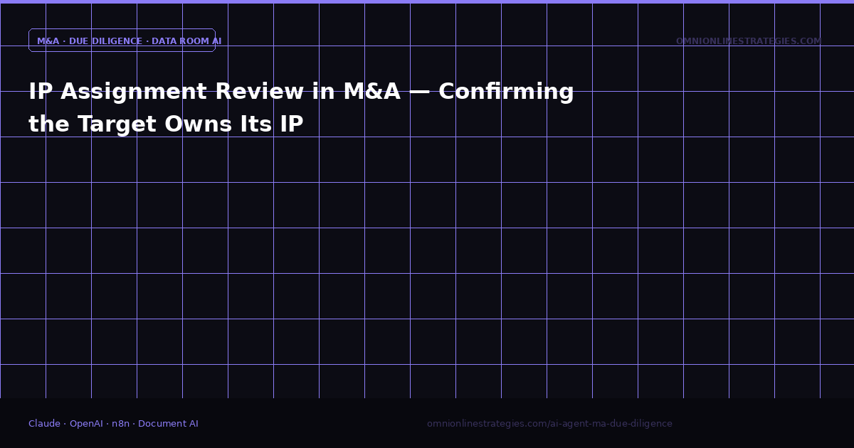 IP Assignment Review in M&A — Confirming the Target Owns Its IP