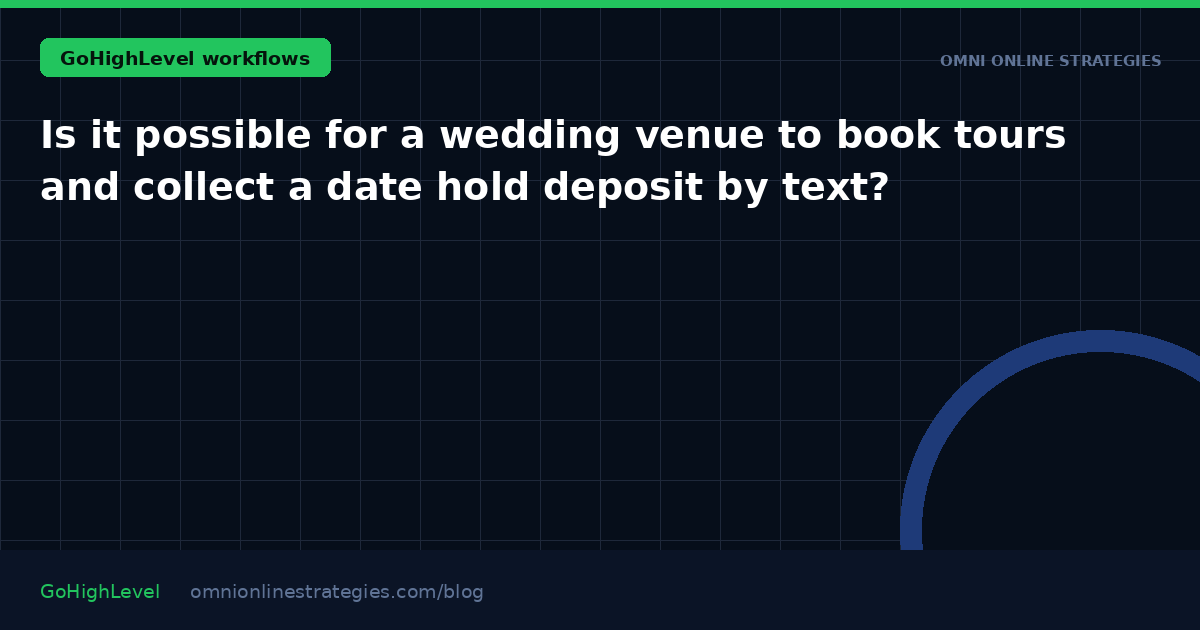 Is it possible for a wedding venue to book tours and collect a date hold deposit by text?