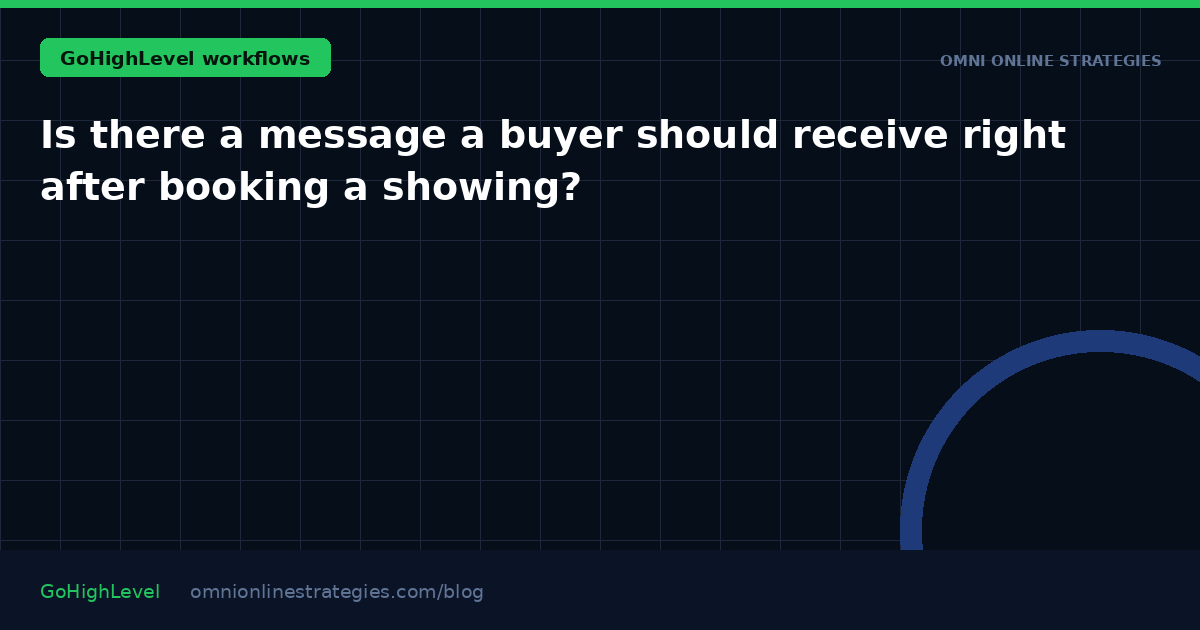 Is there a message a buyer should receive right after booking a showing?