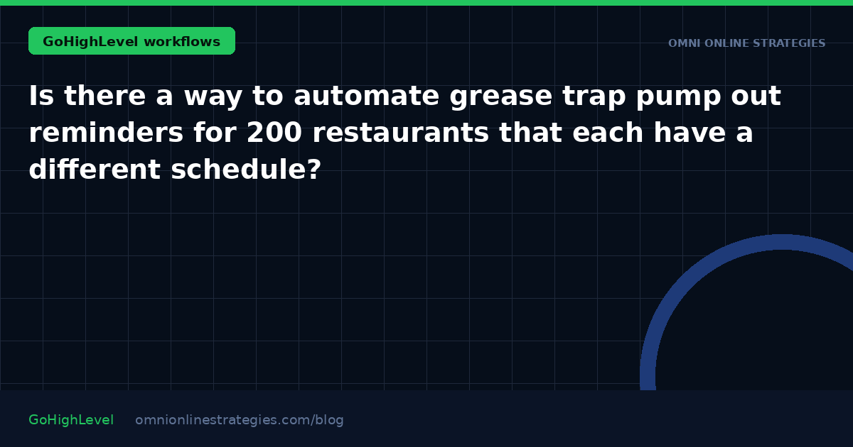 Is there a way to automate grease trap pump out reminders for 200 restaurants that each have a different schedule?