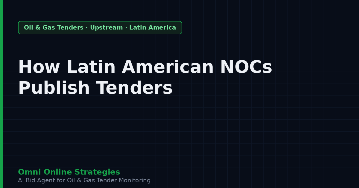 How Latin American National Oil Companies Publish Upstream Equipment Tenders