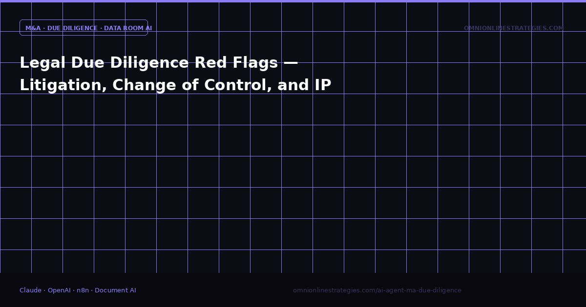 Legal Due Diligence Red Flags — Litigation, Change of Control, and IP