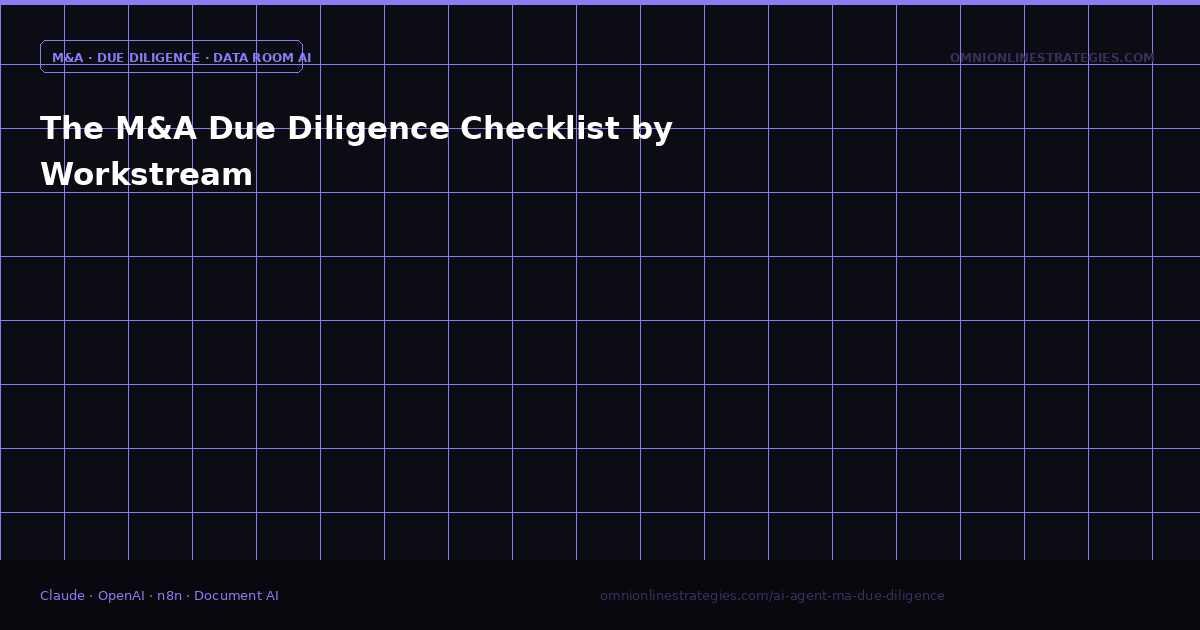 The M&A Due Diligence Checklist by Workstream