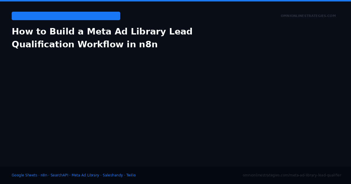 How to Build a Meta Ad Library Lead Qualification Workflow in n8n