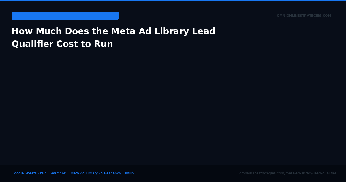 What Does the Meta Ad Library Lead Qualifier Cost to Run