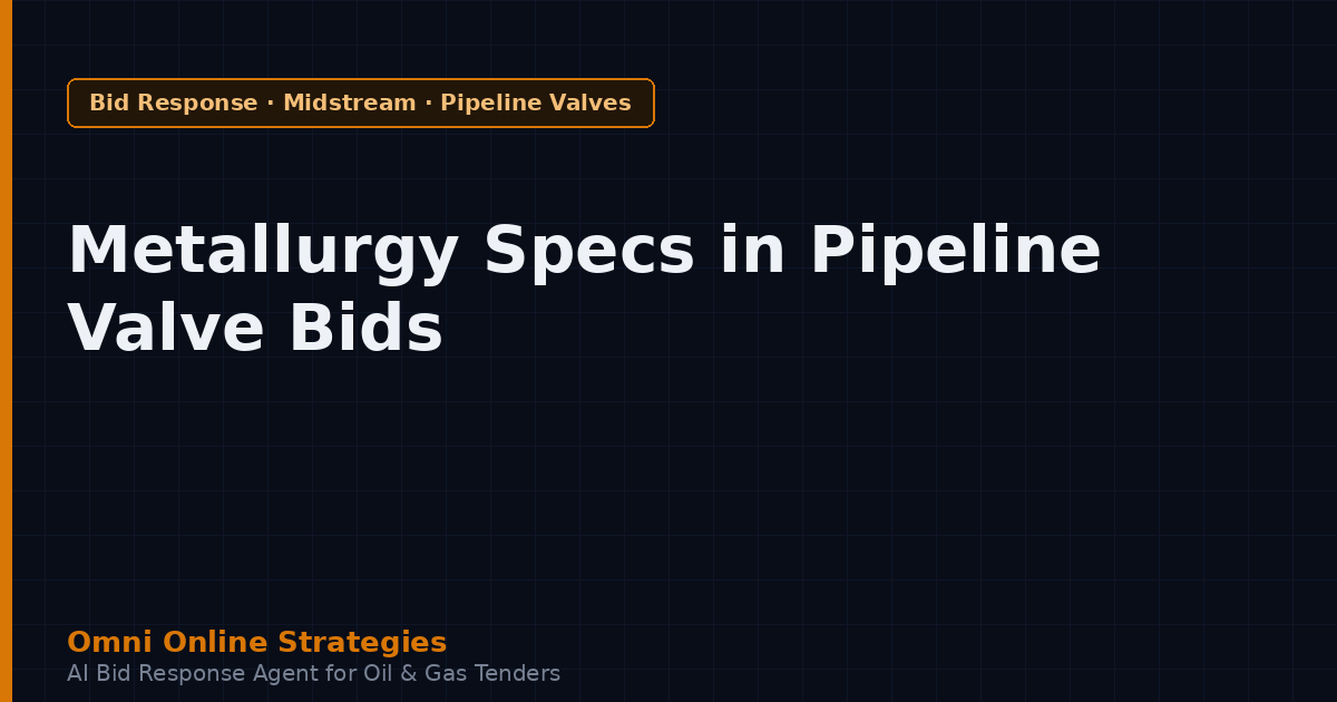 Material and Metallurgy Specs in Pipeline Valve Tenders Bidders Overlook