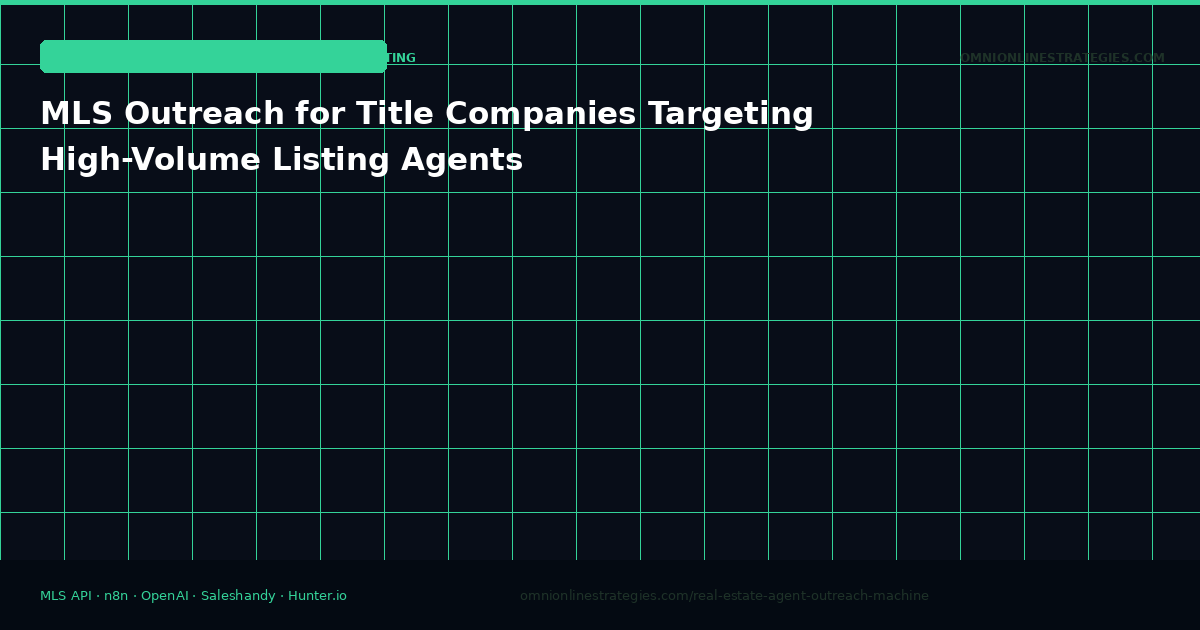 MLS Outreach for Title Companies Targeting High-Volume Listing Agents