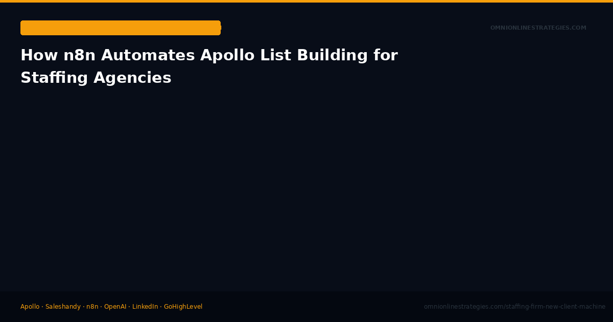 How n8n Automates Apollo List Building for Staffing Agencies