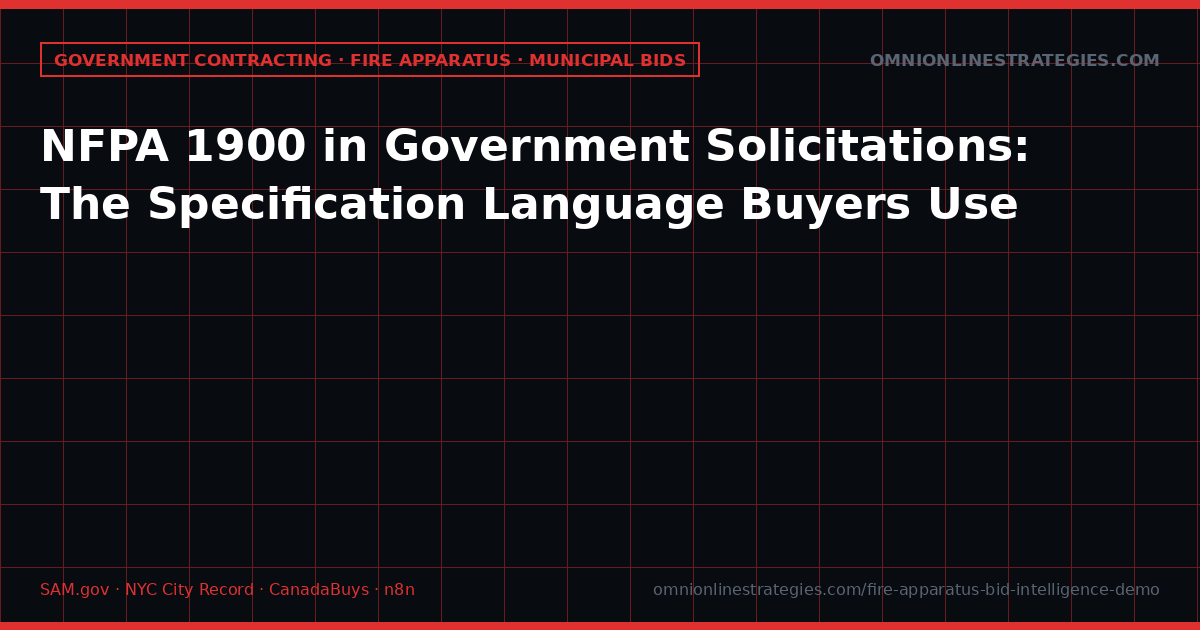 NFPA 1900 in Government Solicitations: The Specification Language Buyers Use