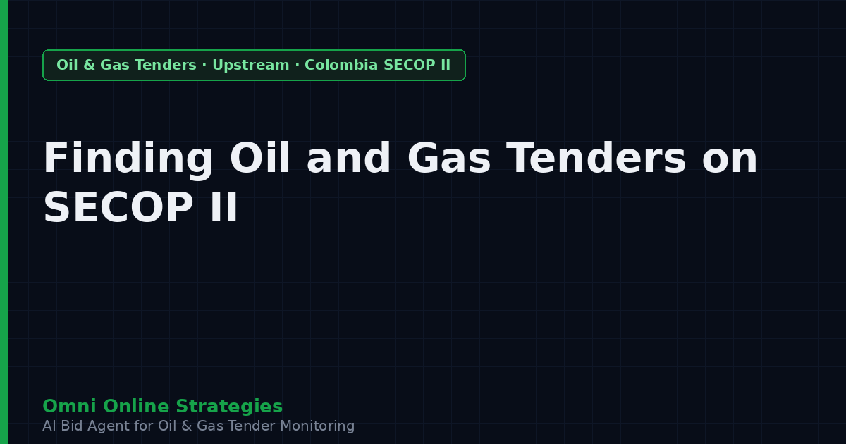 How to Find Oil and Gas Equipment Tenders on Colombia SECOP II