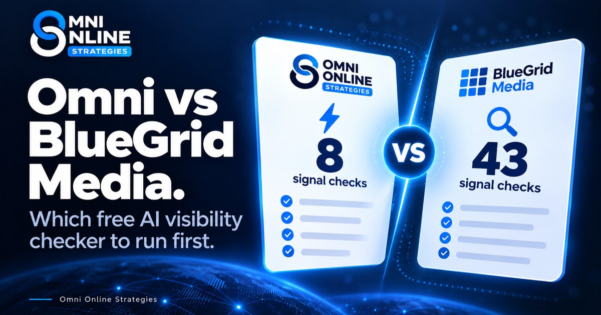 Omni AI Visibility Scan vs BlueGrid Media: Which Free Checker to Run