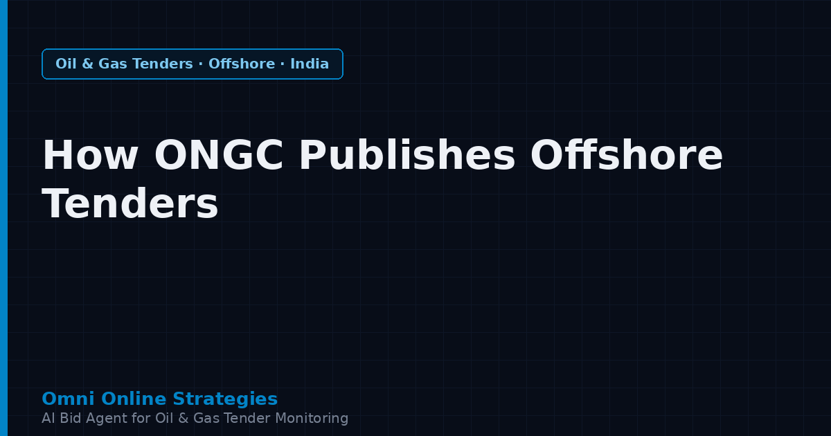 How ONGC Publishes Offshore Equipment Tenders