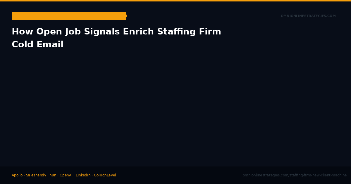 How Open Job Signals Enrich Staffing Firm Cold Email