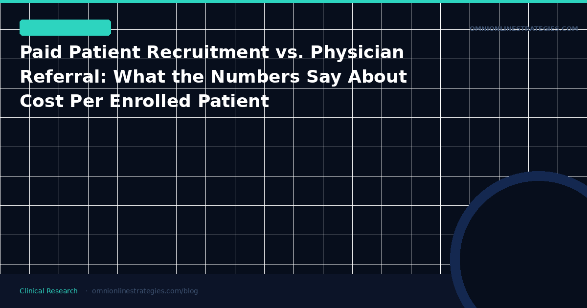 Paid Patient Recruitment vs. Physician Referral: What the Numbers Say About Cost Per Enrolled Patient