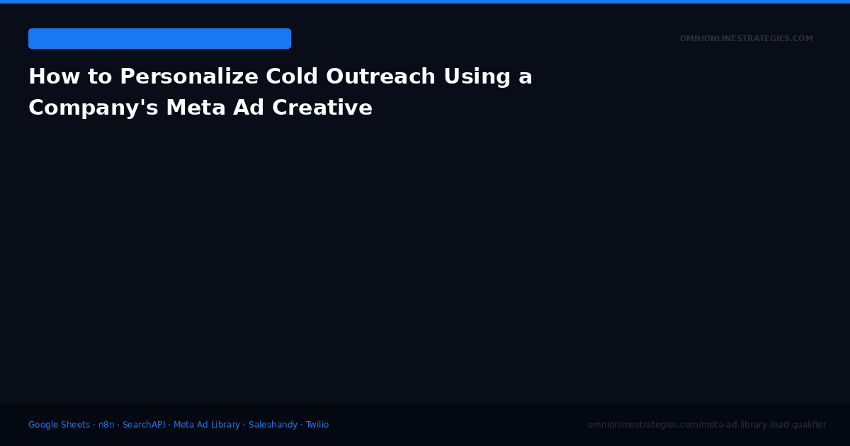 How to Personalize Cold Outreach Using a Company's Meta Ad Creative