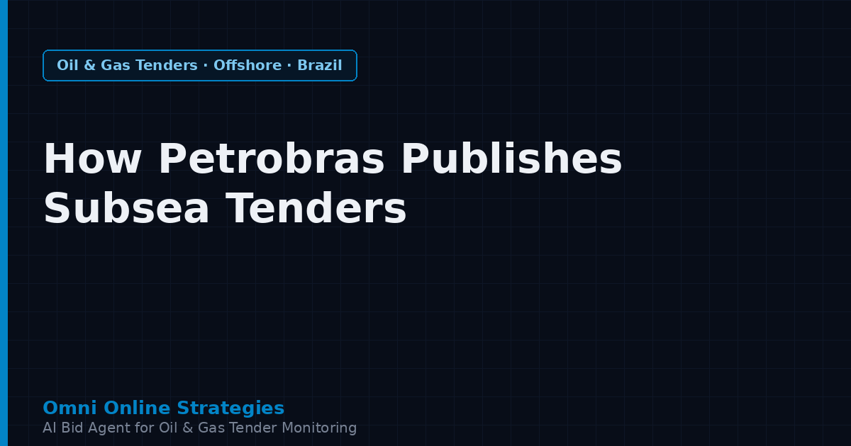 How Petrobras Publishes Offshore and Subsea Equipment Tenders
