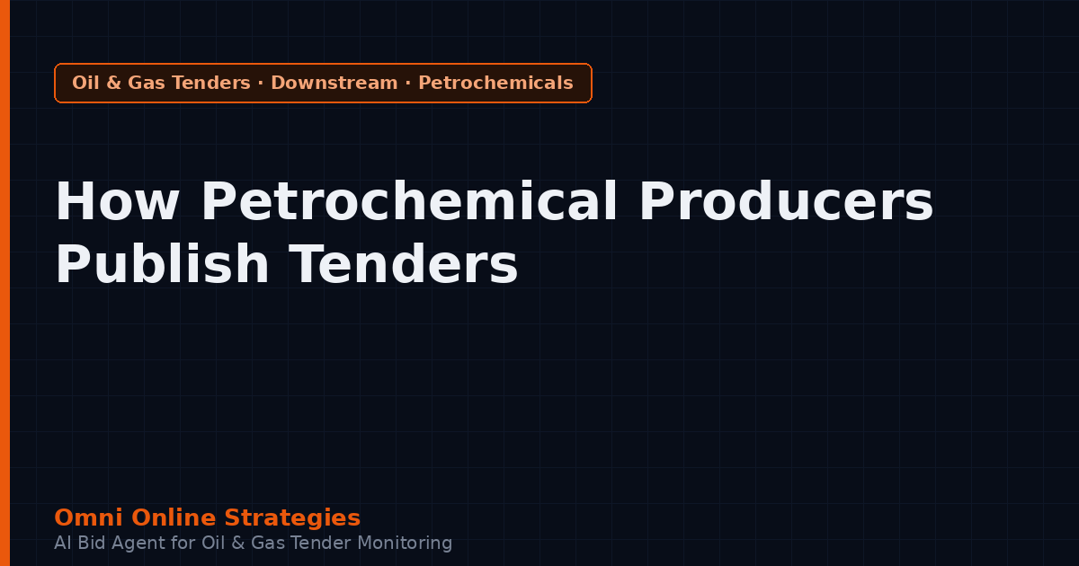 How State Petrochemical Producers Publish Equipment Tenders