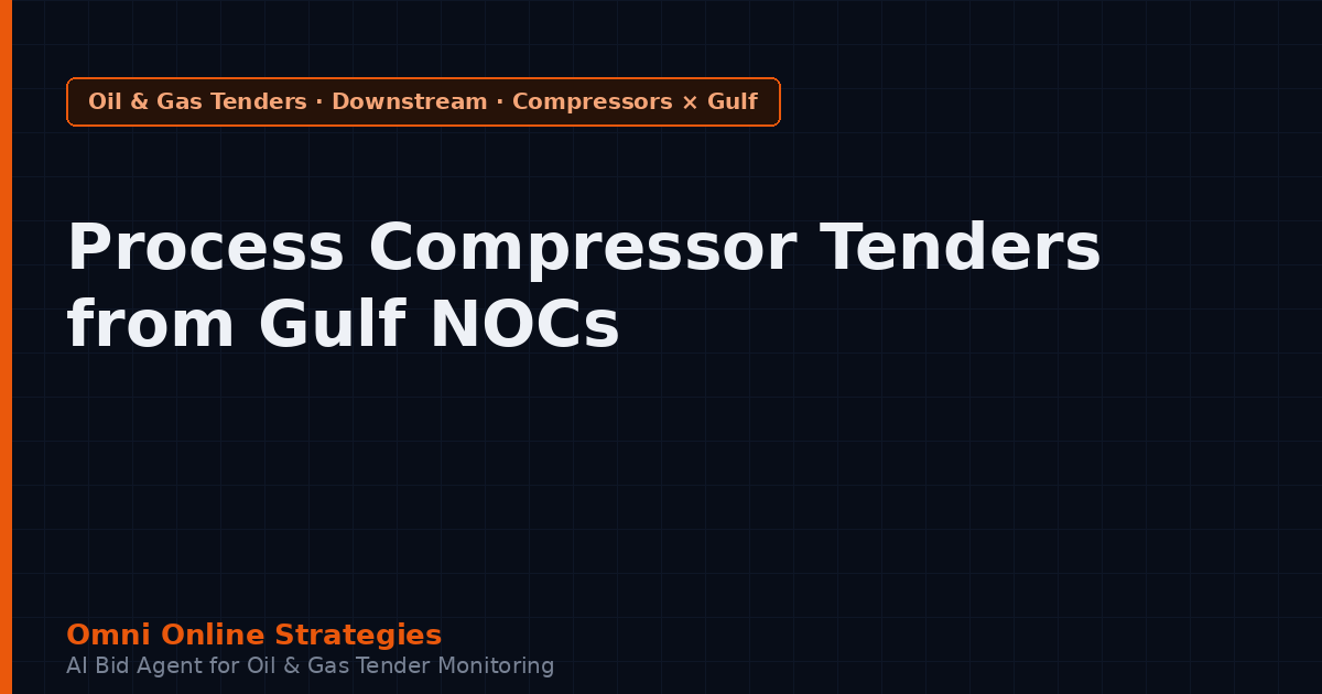 Process Gas Compressor Tenders from Gulf National Oil Companies
