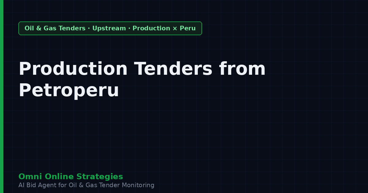 Production Equipment Tenders from Petroperu