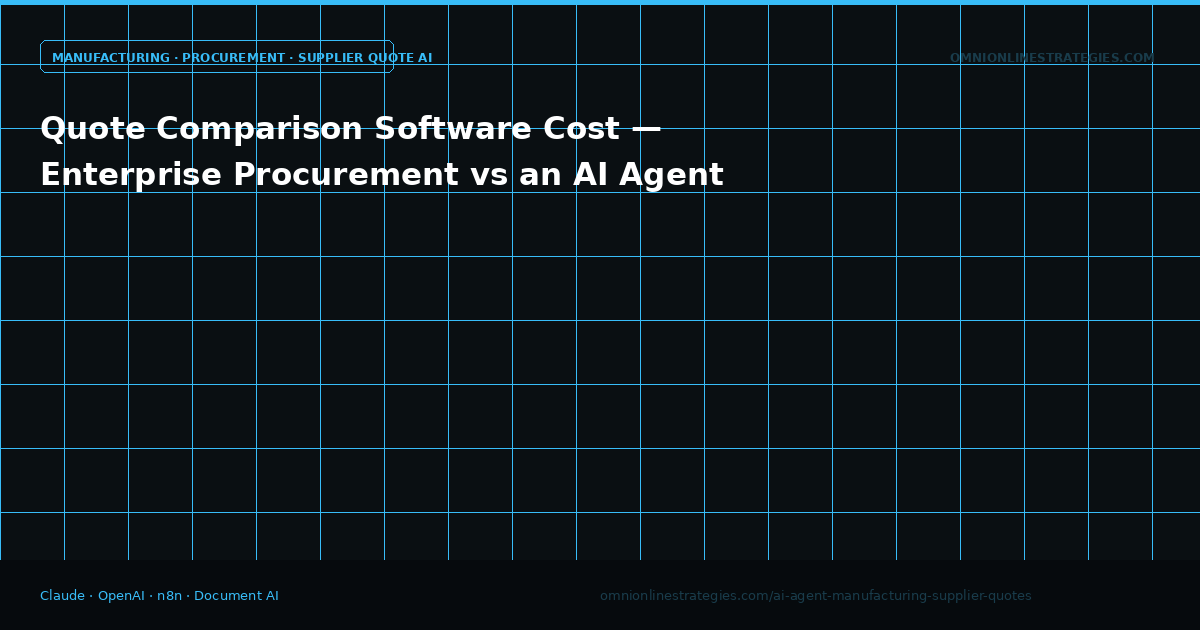 Quote Comparison Software Cost — Enterprise Procurement vs an AI Agent