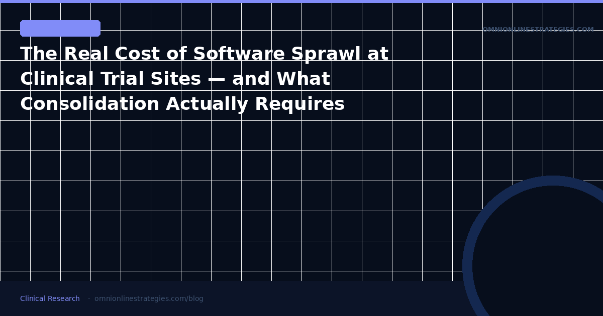 The Real Cost of Software Sprawl at Clinical Trial Sites — and What Consolidation Actually Requires