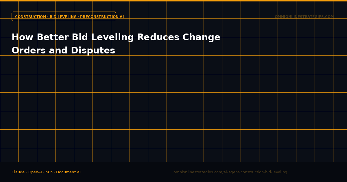 How Better Bid Leveling Reduces Change Orders and Disputes